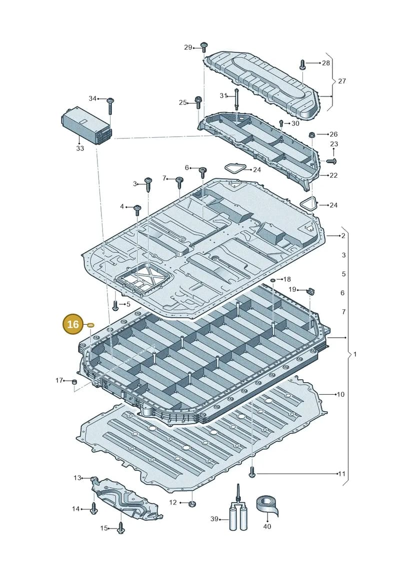 4KE804535 — Audi Q8 e-tron (2018-2025) diagram 586915550, position 16