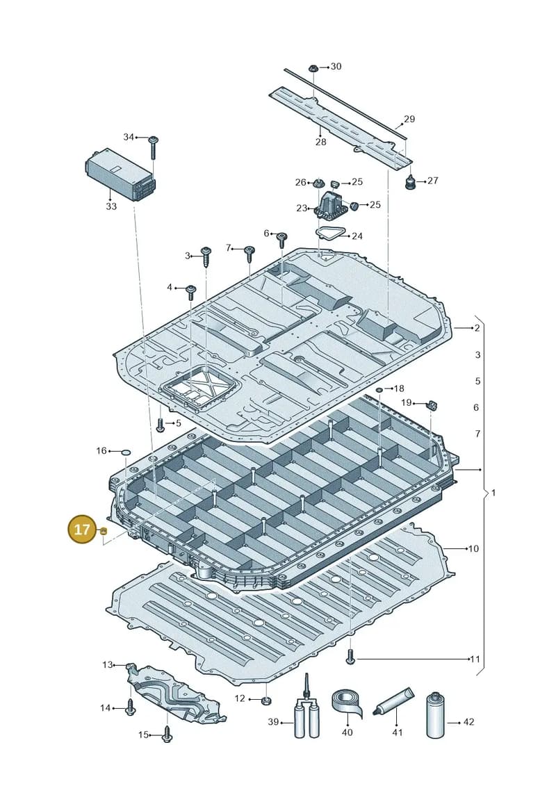 4KE804945 — Audi Q8 e-tron (2018-2025) diagram 586915560, position 17