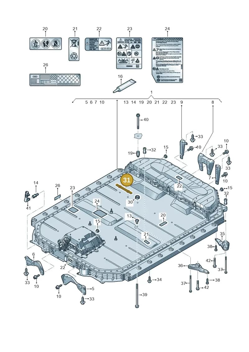 4KE805696 — Audi Q8 e-tron (2018-2025) diagram 586915500, position 31