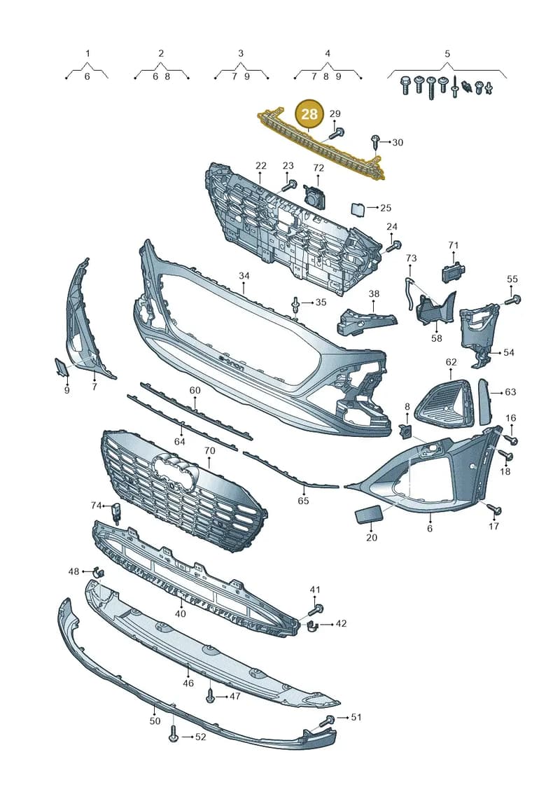 4KE807234 — Audi Q8 e-tron (2018-2025) diagram 586807250, position 28