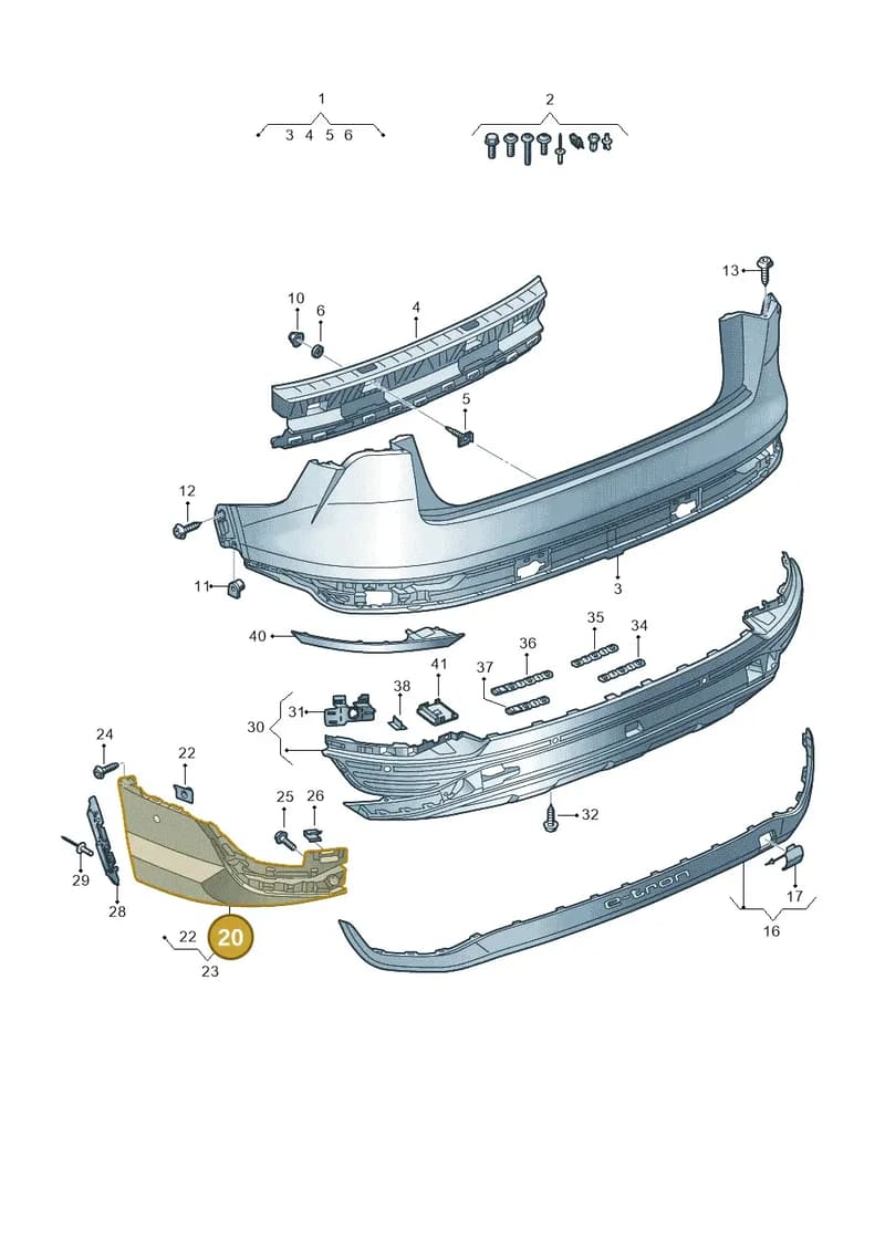 4KE807522KGRU — Audi Q8 e-tron (2018-2025) diagram 586807750, position 20