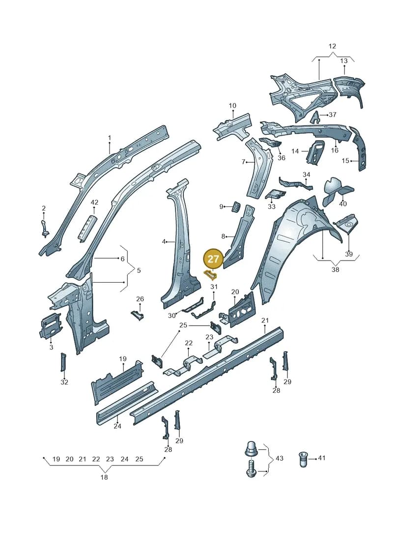 4KE809025A — Audi Q8 e-tron (2018-2025) diagram 586809010, position 27