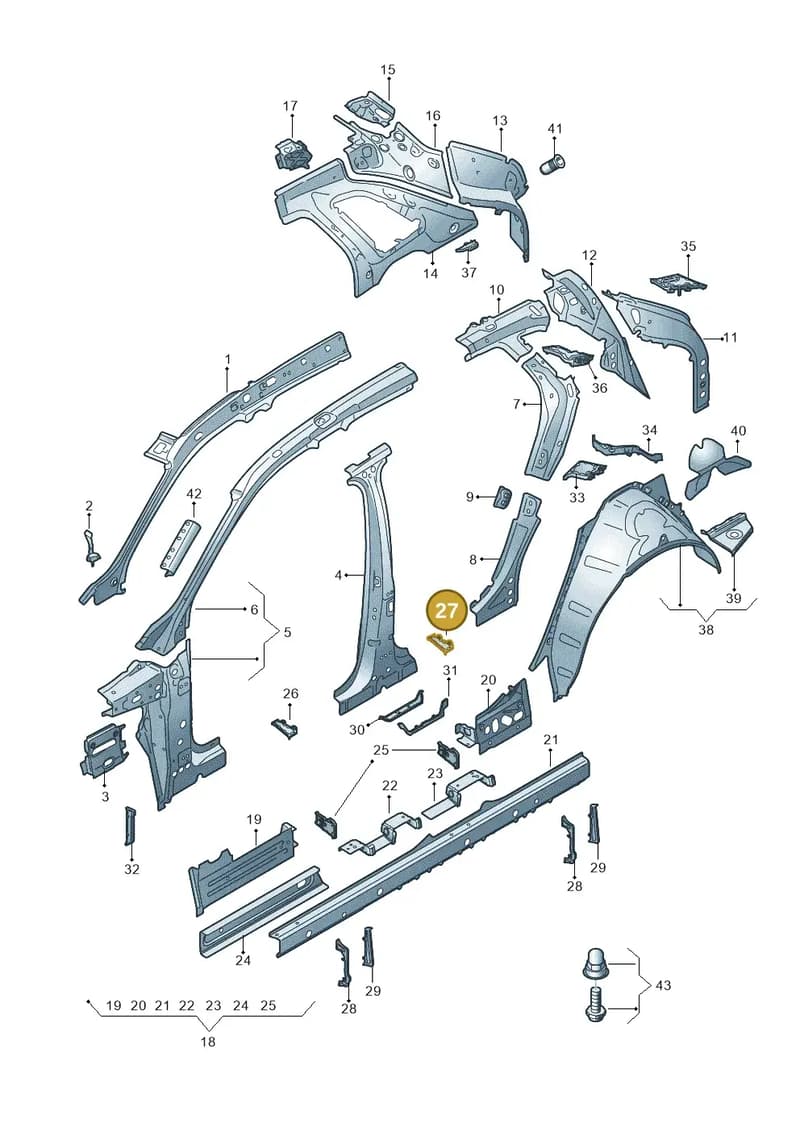 4KE809025A — Audi Q8 e-tron (2018-2025) diagram 586809000, position 27