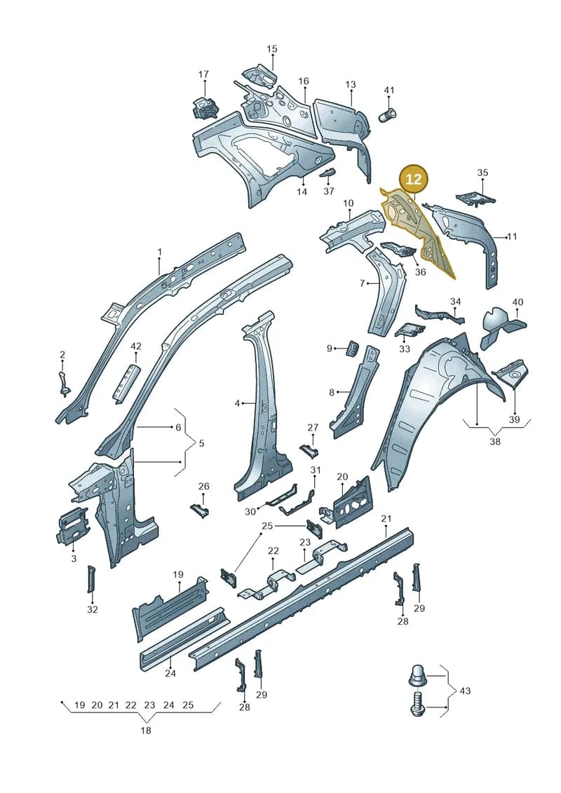 4KE809027 — Audi Q8 e-tron (2018-2025) diagram 586809000, position 12
