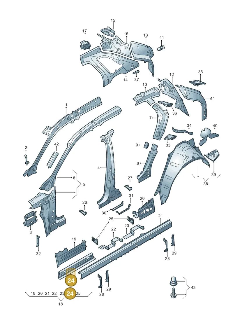 4KE809068 — Audi Q8 e-tron (2018-2025) diagram 586809000, position 24