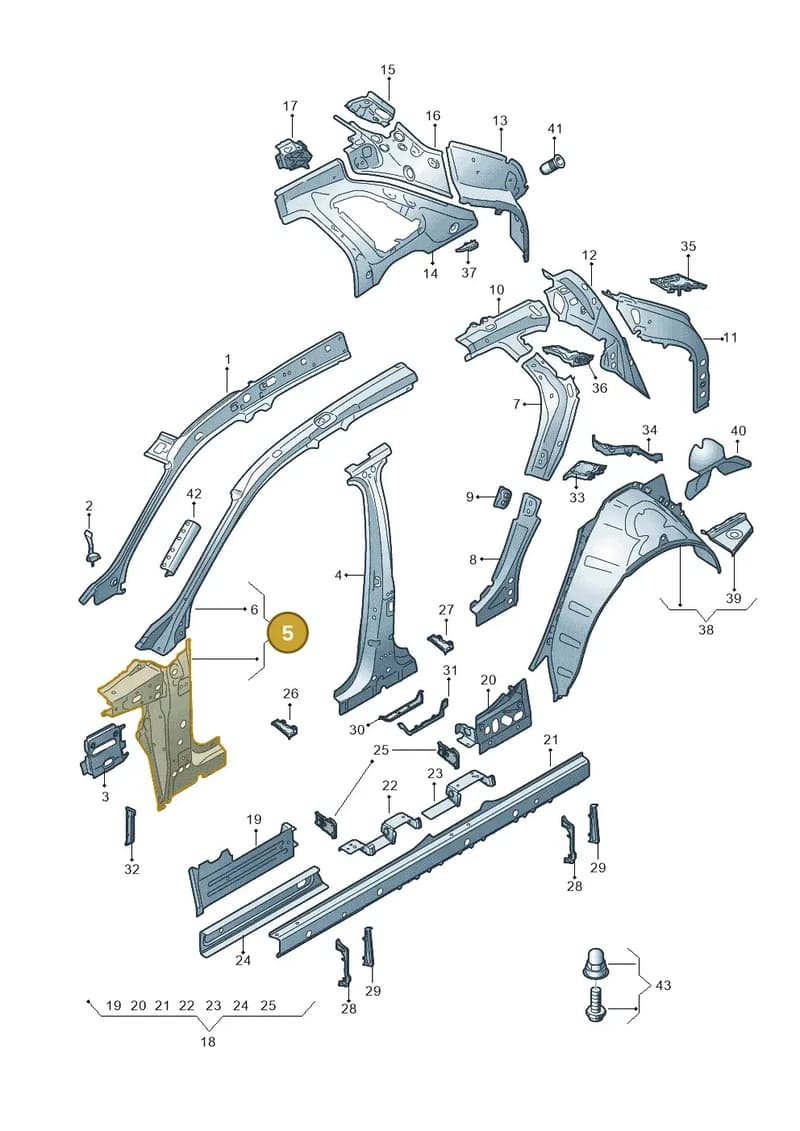 4KE809201 — Audi Q8 e-tron (2018-2025) diagram 586809000, position 5
