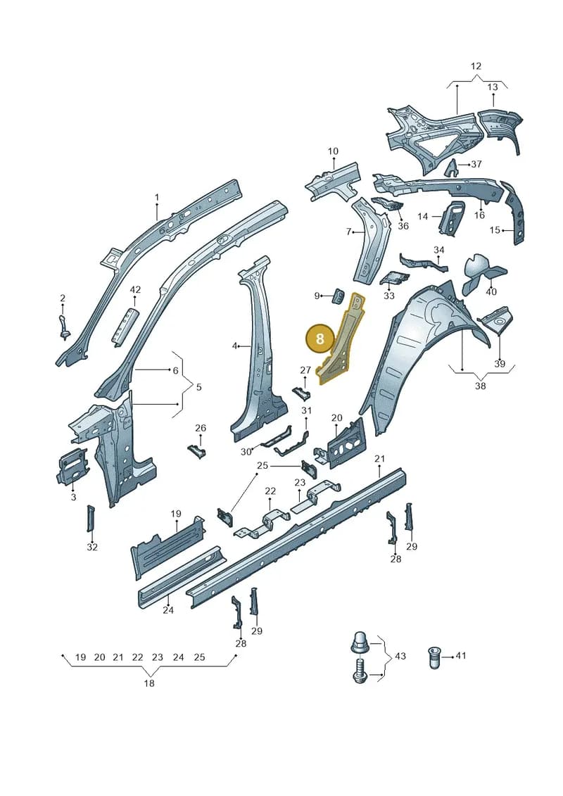 4KE809264 — Audi Q8 e-tron (2018-2025) diagram 586809010, position 8