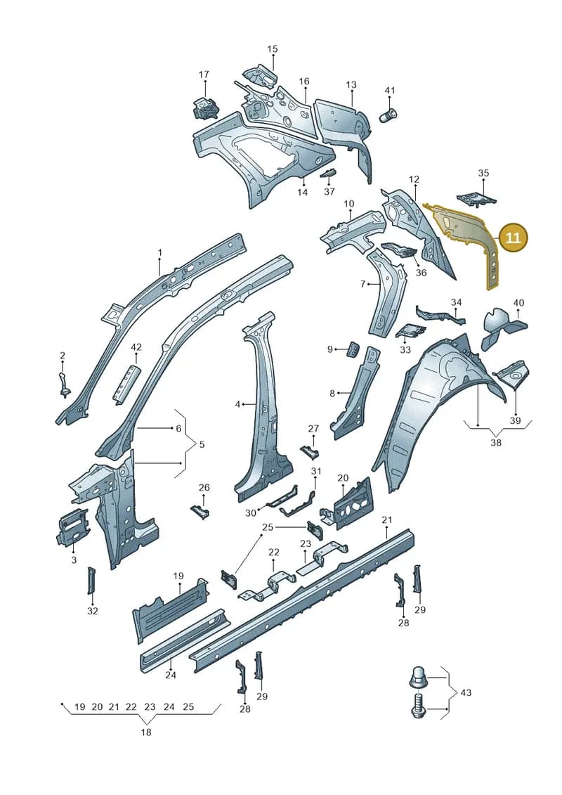 4KE809307 — Audi Q8 e-tron (2018-2025) diagram 586809000, position 11