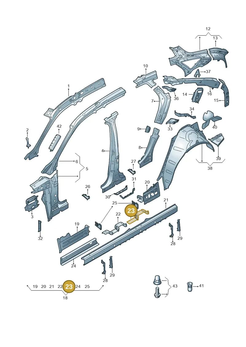 4KE809393 — Audi Q8 e-tron (2018-2025) diagram 586809010, position 23