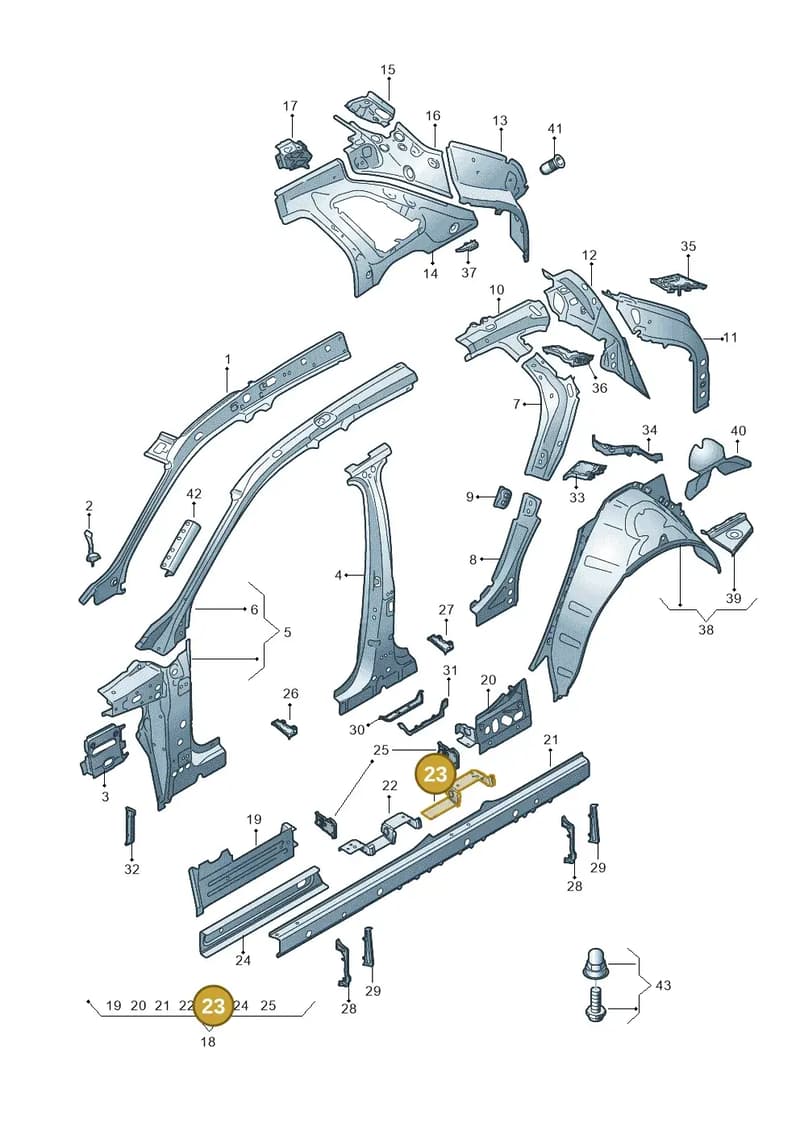 4KE809394 — Audi Q8 e-tron (2018-2025) diagram 586809000, position 23