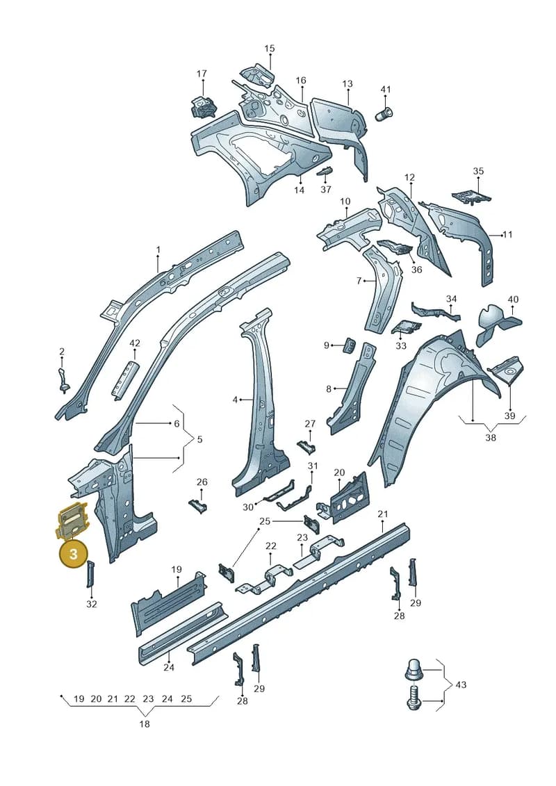 4KE809598 — Audi Q8 e-tron (2018-2025) diagram 586809000, position 3