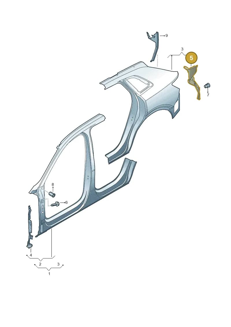 4KE809649 — Audi Q8 e-tron (2018-2025) diagram 586809500, position 5