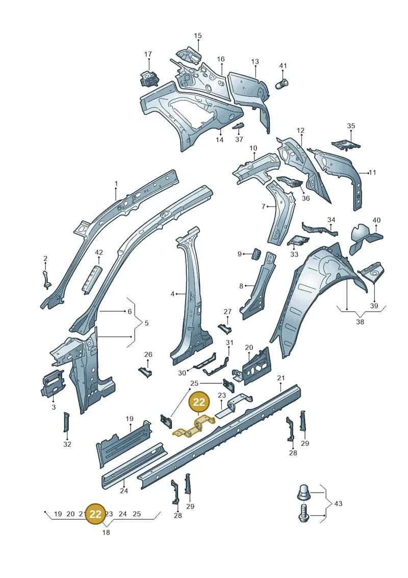 4KE809696 — Audi Q8 e-tron (2018-2025) diagram 586809000, position 22