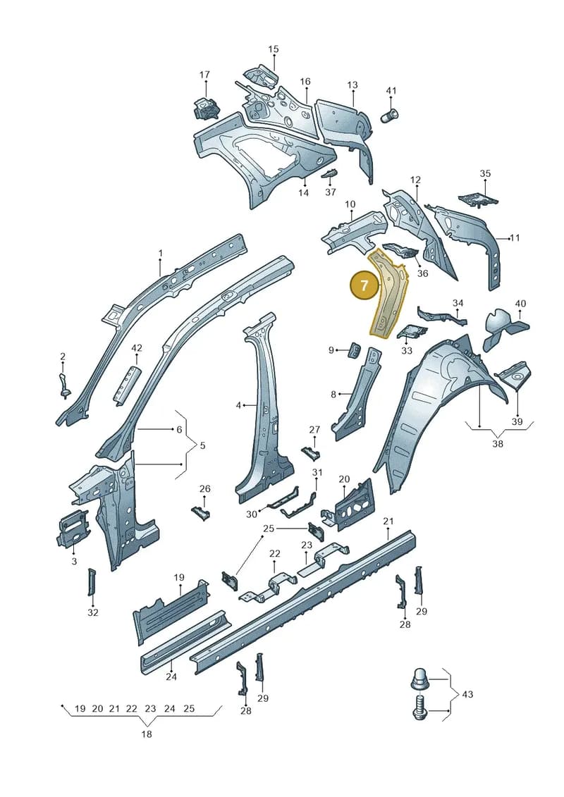 4KE809746 — Audi Q8 e-tron (2018-2025) diagram 586809000, position 7
