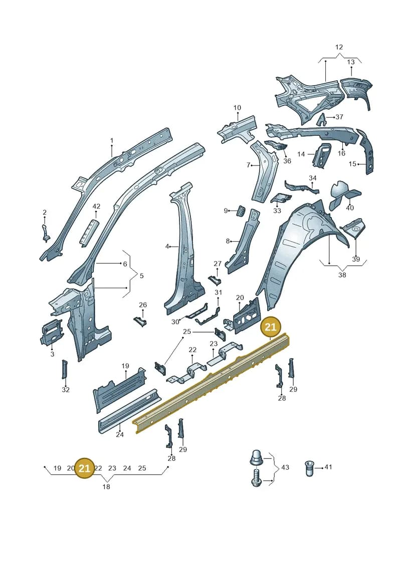 4KE809755 — Audi Q8 e-tron (2018-2025) diagram 586809010, position 21