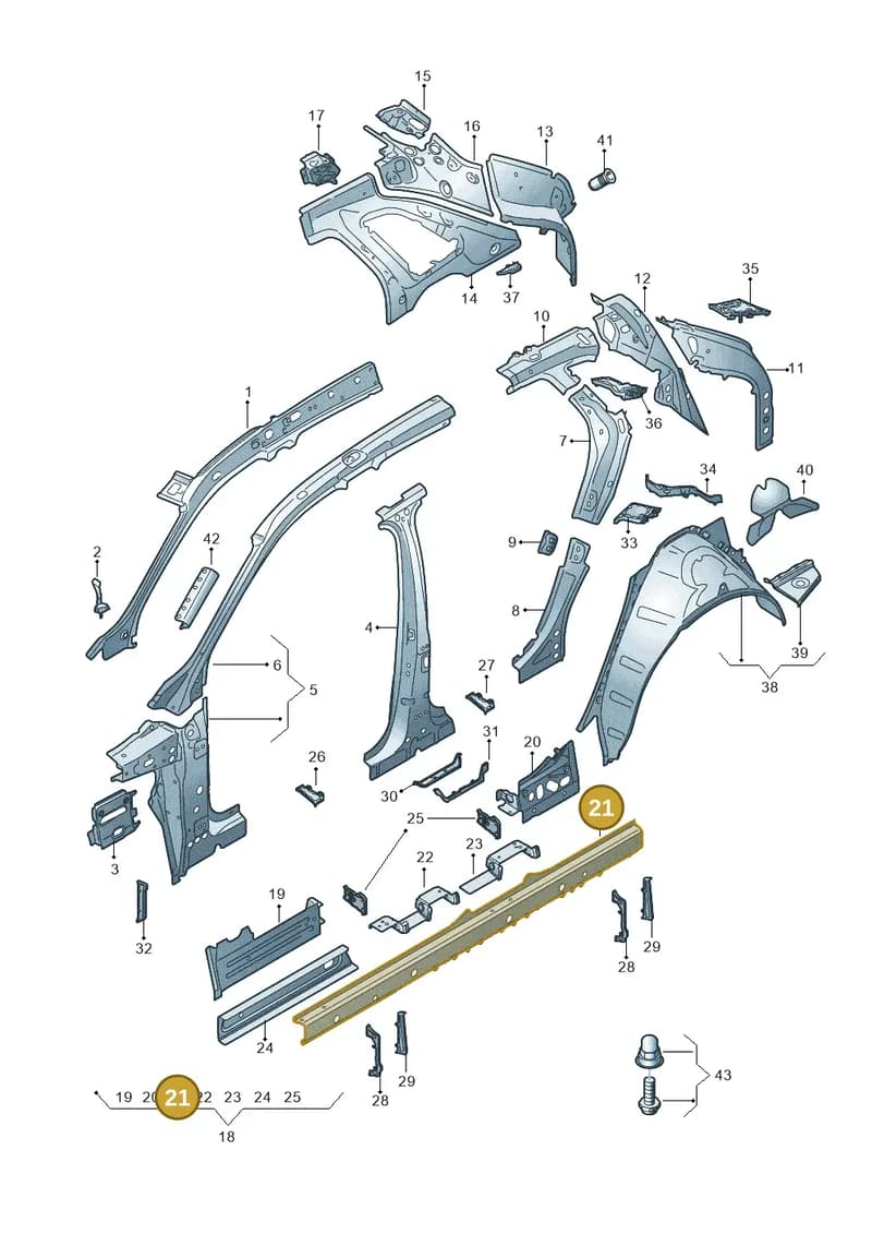 4KE809755 — Audi Q8 e-tron (2018-2025) diagram 586809000, position 21