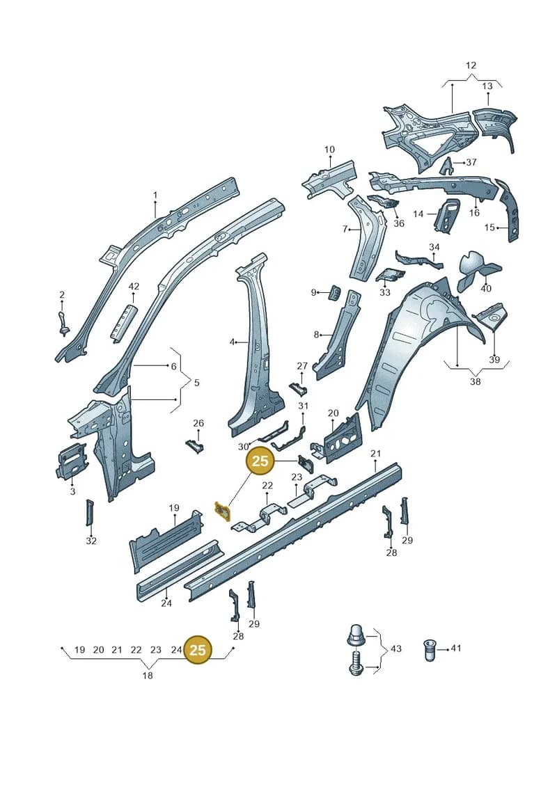 4KE809801 — Audi Q8 e-tron (2018-2025) diagram 586809010, position 25