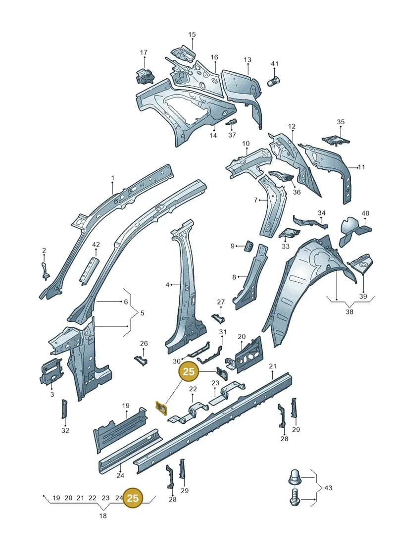 4KE809802 — Audi Q8 e-tron (2018-2025) diagram 586809000, position 25