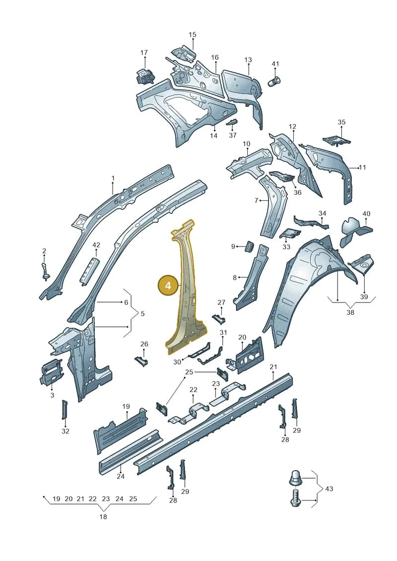 4KE810073 — Audi Q8 e-tron (2018-2025) diagram 586809000, position 4
