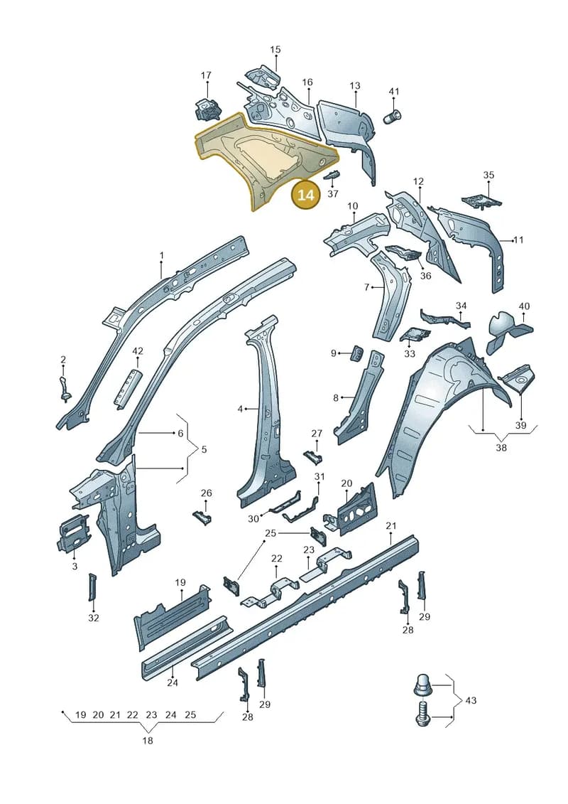 4KE810197 — Audi Q8 e-tron (2018-2025) diagram 586809000, position 14
