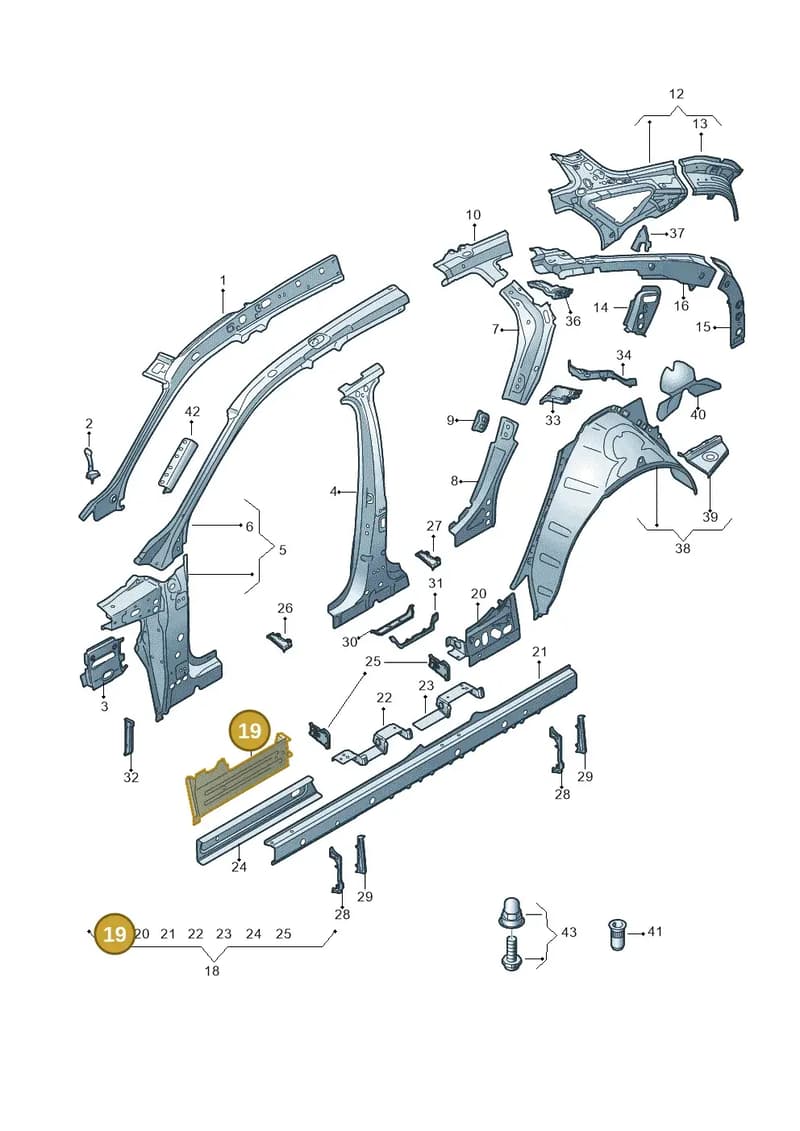 4KE810269 — Audi Q8 e-tron (2018-2025) diagram 586809010, position 19