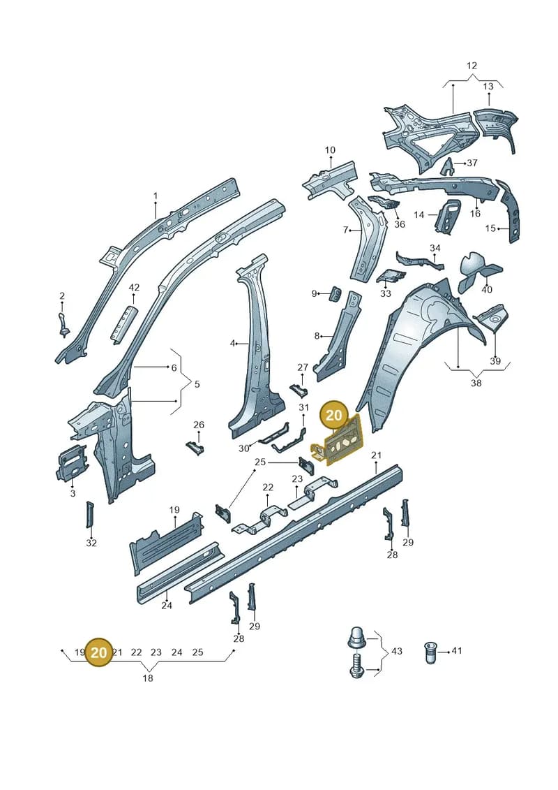 4KE810313 — Audi Q8 e-tron (2018-2025) diagram 586809010, position 20