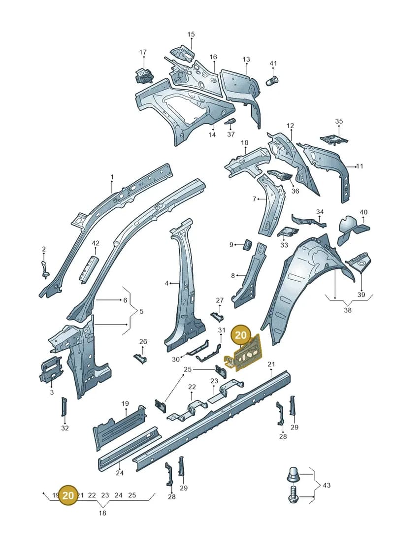 4KE810314 — Audi Q8 e-tron (2018-2025) diagram 586809000, position 20