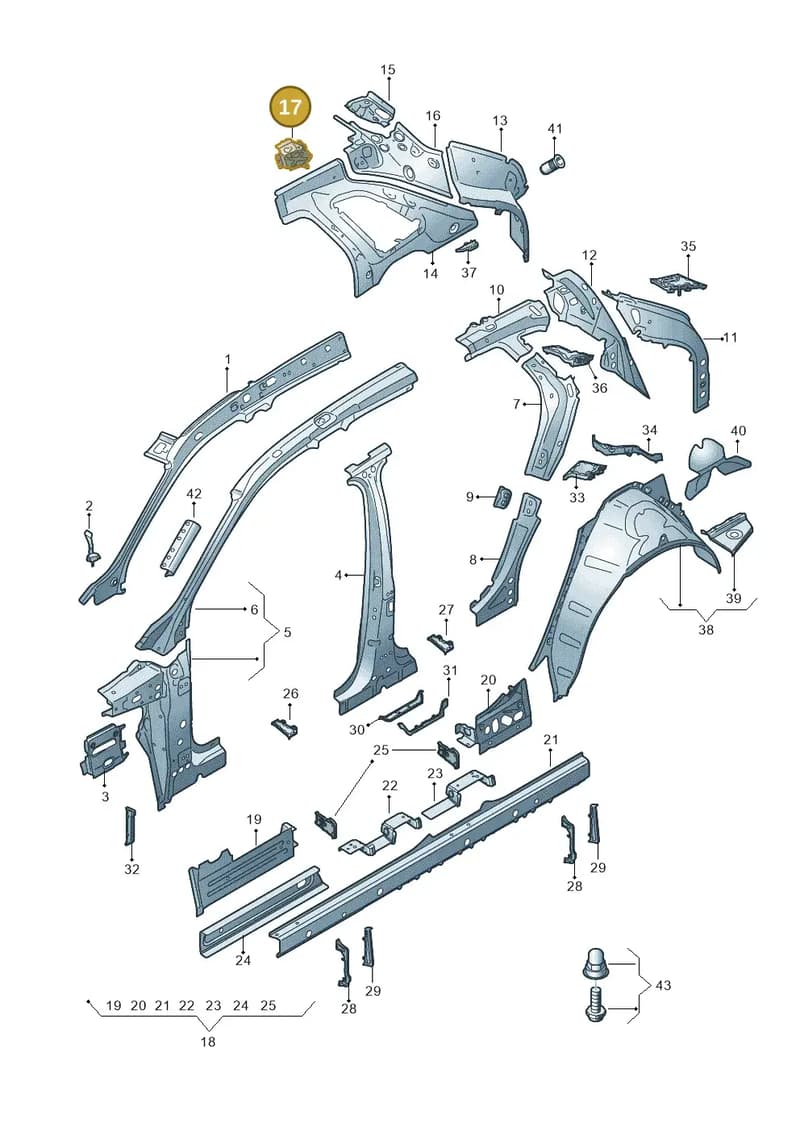 4KE810418 — Audi Q8 e-tron (2018-2025) diagram 586809000, position 17