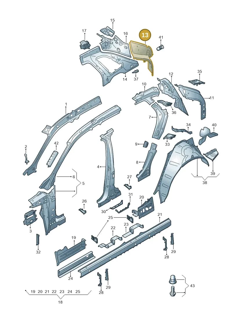 4KE810614 — Audi Q8 e-tron (2018-2025) diagram 586809000, position 13