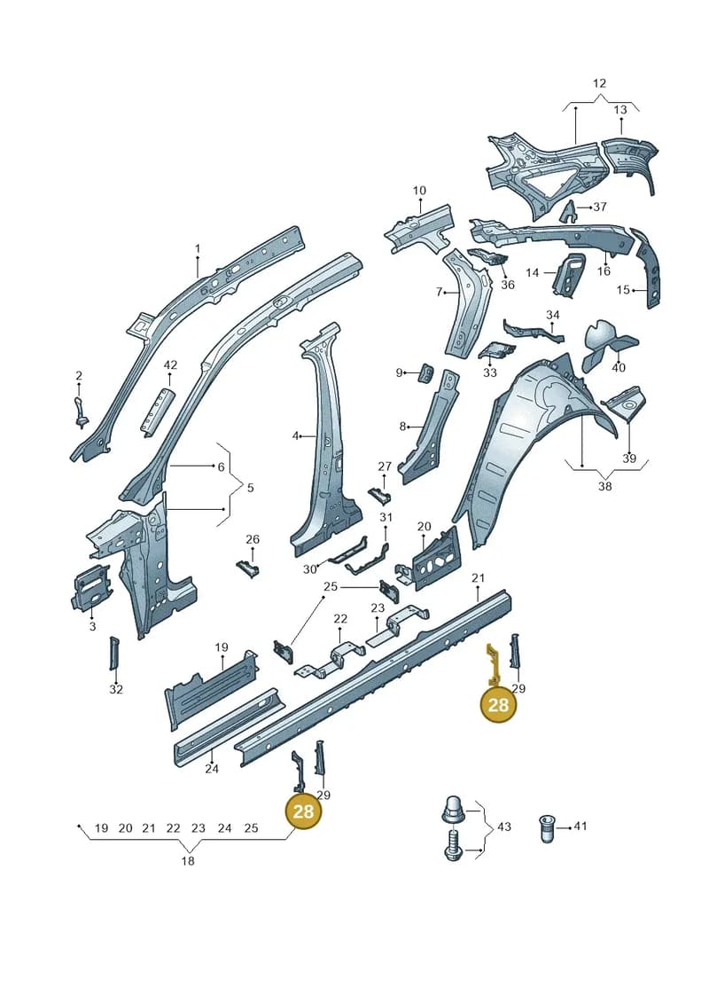 4KE810729 — Audi Q8 e-tron (2018-2025) diagram 586809010, position 28
