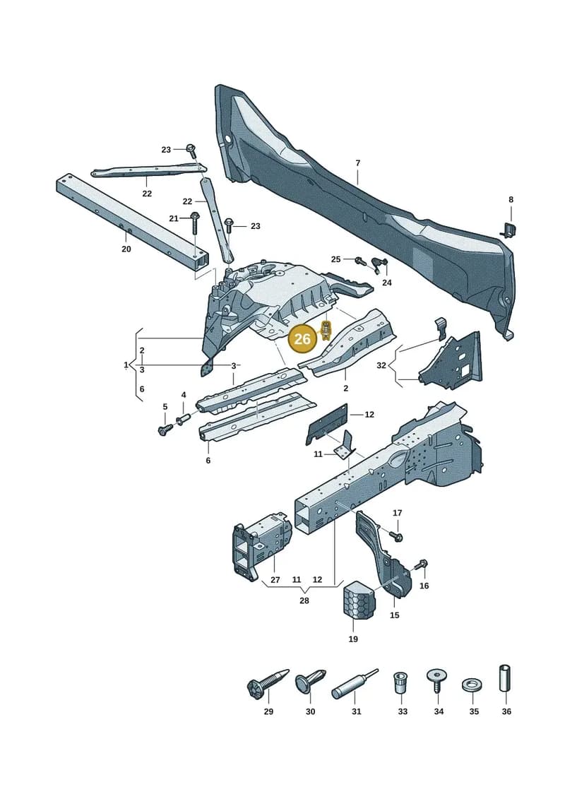 4KE819419 — Audi Q6 e-tron (2023-2025) diagram f5s803000, position 26
