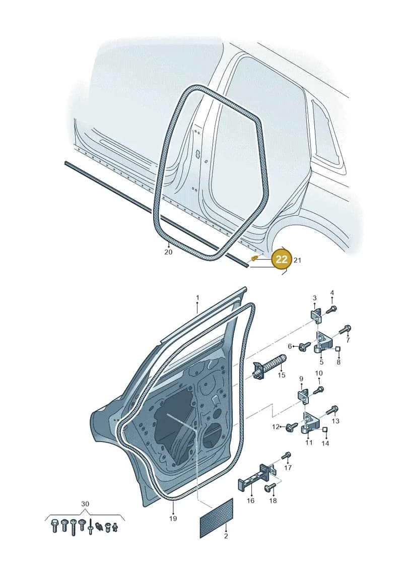 4KE839069 — Audi Q5 e-tron (2021-) diagram 89a833010, position 22