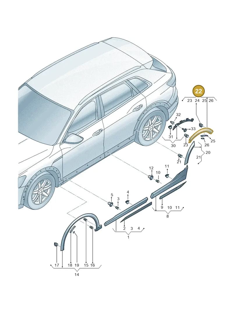 4KE853817GGRU — Audi Q8 e-tron (2018-2025) diagram 586853100, position 22