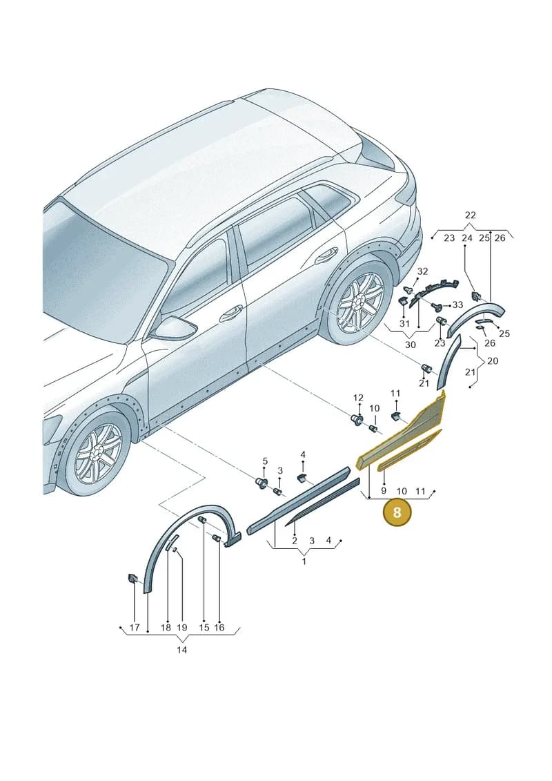 4KE853969FGRU — Audi Q8 e-tron (2018-2025) diagram 586853100, position 8