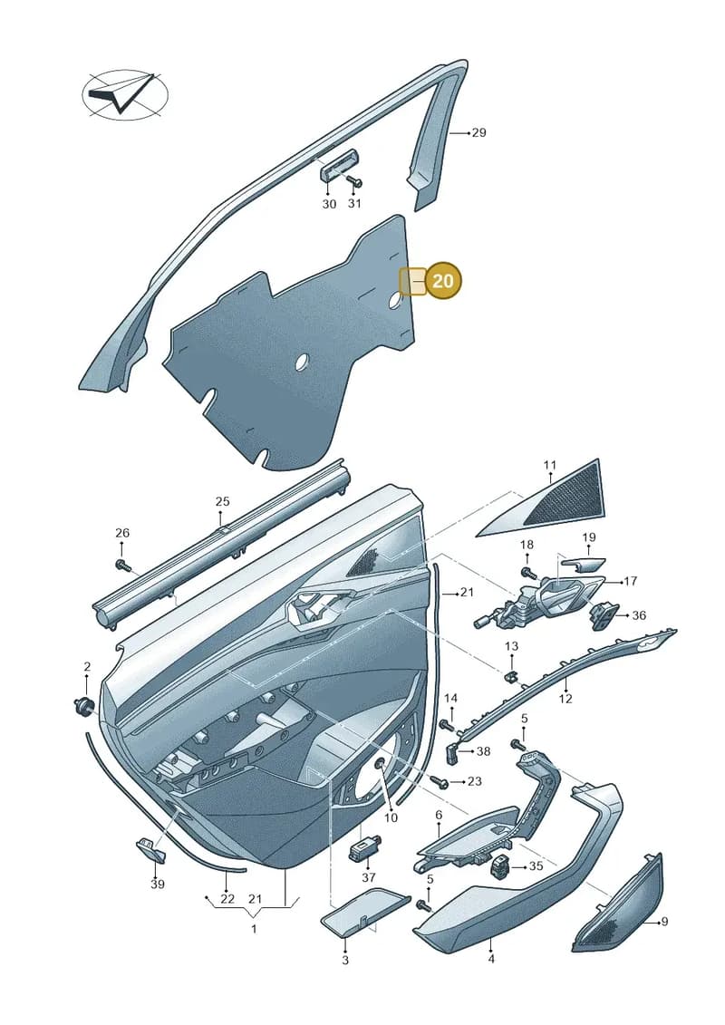4KE863981 — Audi Q8 e-tron (2018-2025) diagram 586867400, position 20