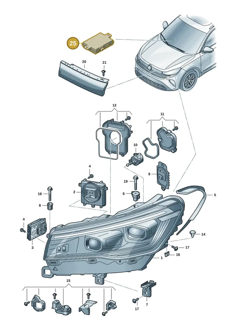 4KE907397B — Volkswagen Tiguan (2023-2025) diagram 57x941020, position 25