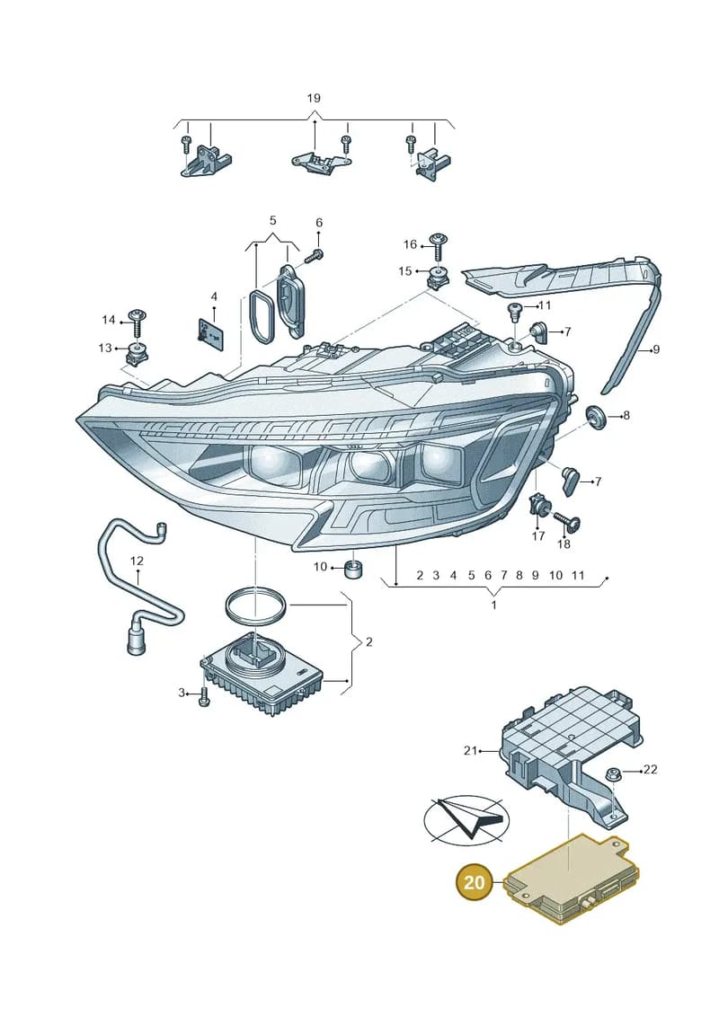 4KE907399H — Audi A8 (2017-2025) diagram 838941020, position 20