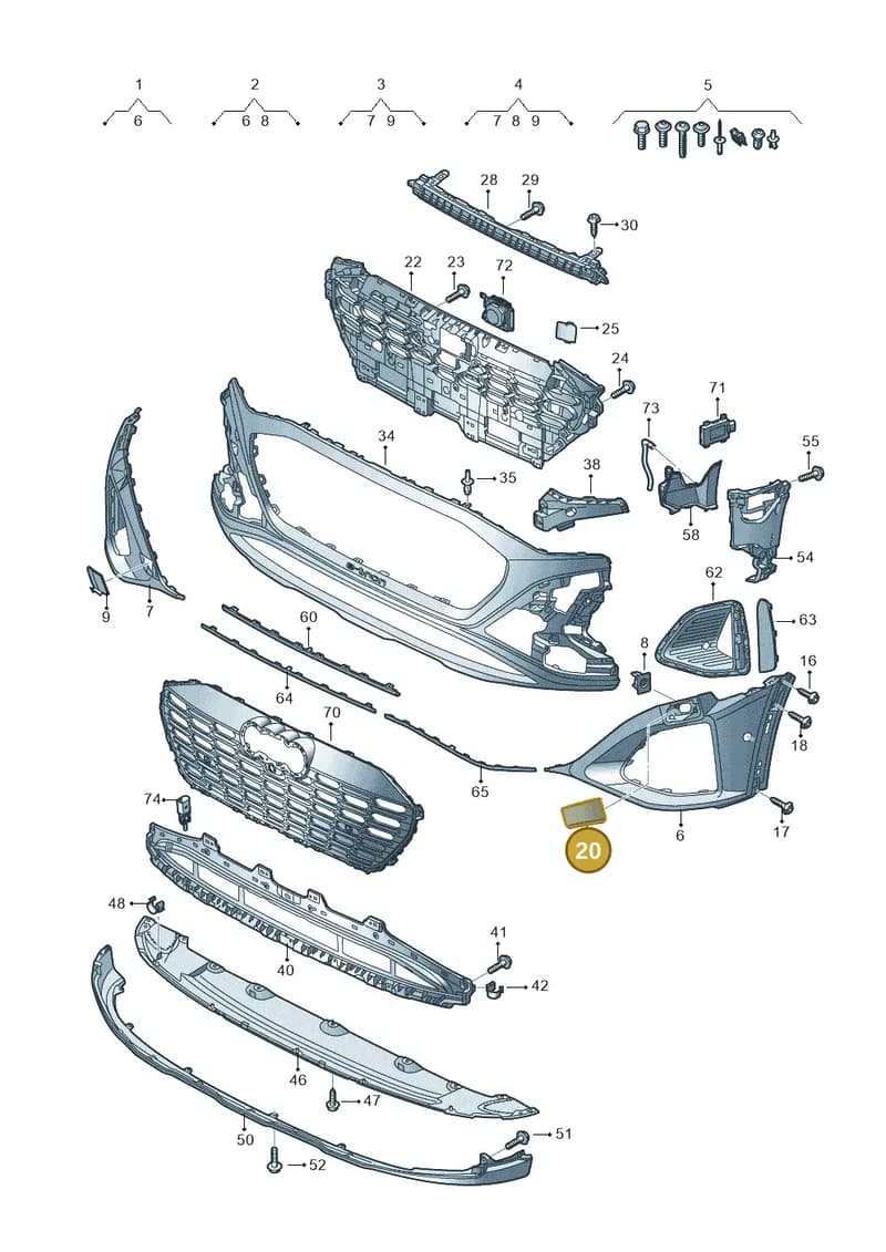 4KE955275BGRU — Audi Q8 e-tron (2018-2025) diagram 586807250, position 20