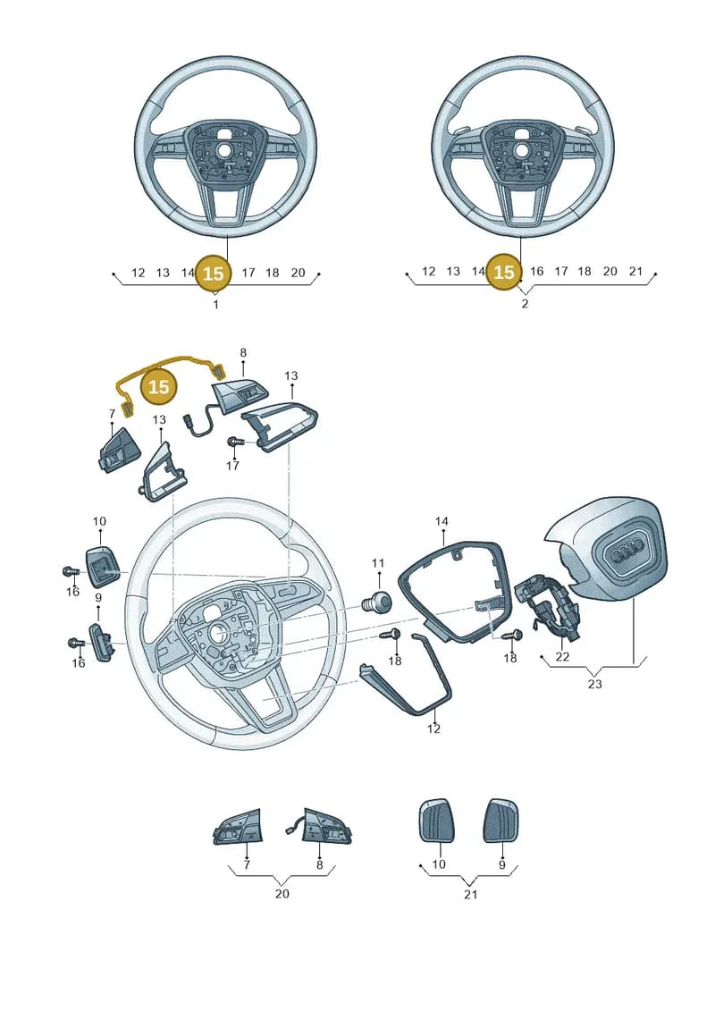 4KE971589 — Audi Q8 e-tron (2018-2025) diagram 435419100, position 15