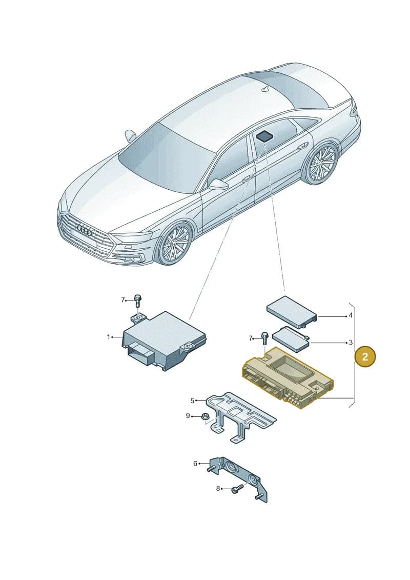 4KR907468E — Audi A8 (2017-2025) diagram 838907000, position 2