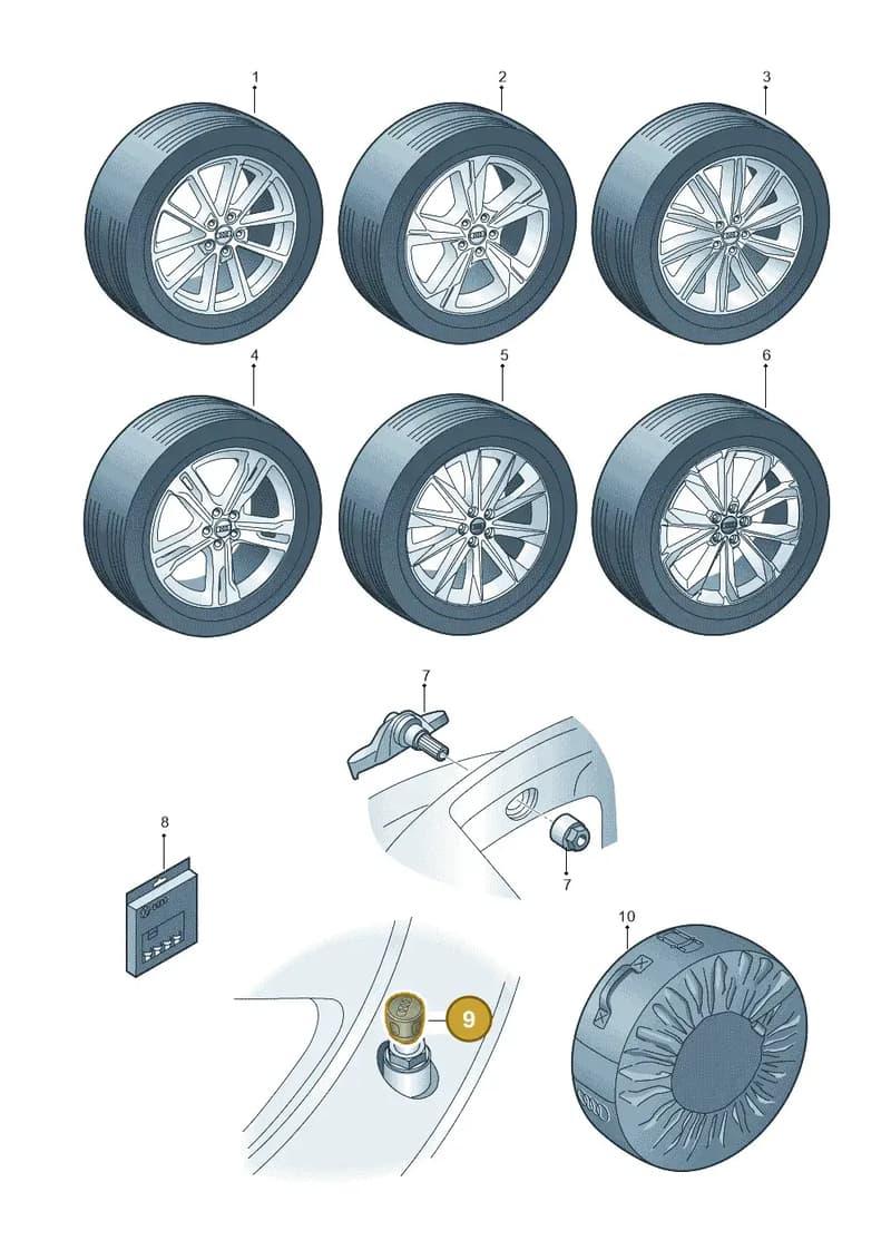4L0071215 — Audi A6 (2018-2025) diagram 430073030, position 9