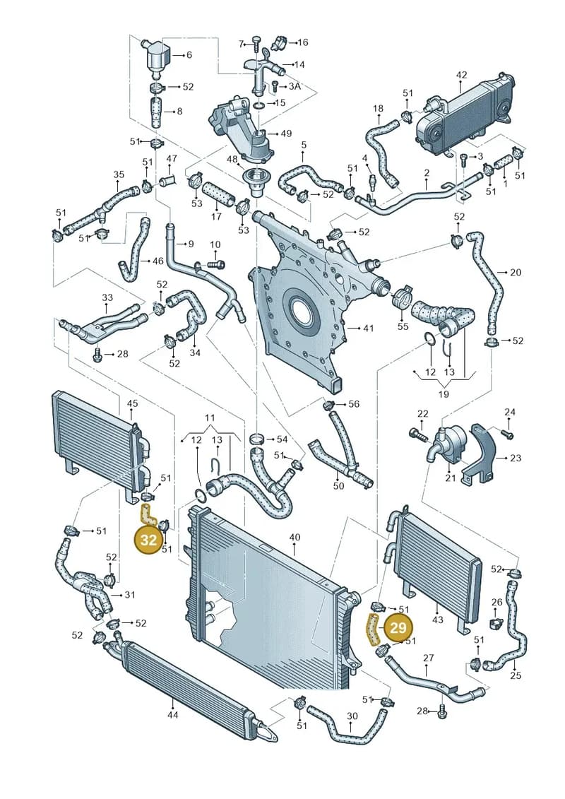 4L0121049 — Audi Q7 qu. 3.0 TDI (2009-2015) diagram 493121430, position 29+32