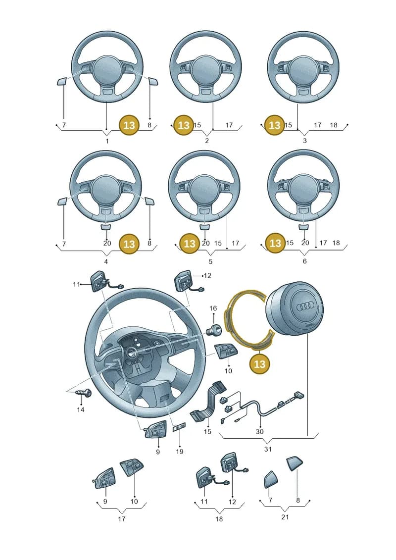 4L0419689AV58 — Audi Q3 (2014-2019) diagram 728419000, position 13