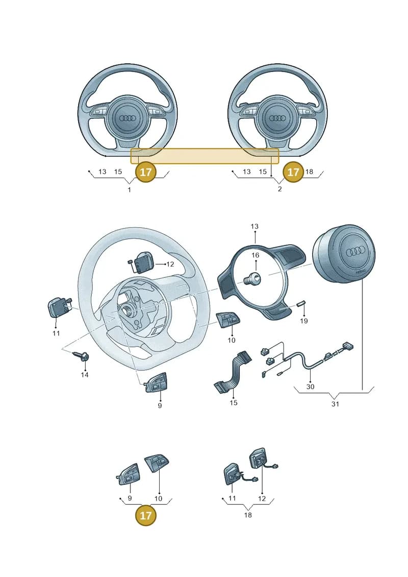 4L0951523DXHA — Audi Q5 qu. 2.0 TDI (2012-2017) diagram 724419100, position 17