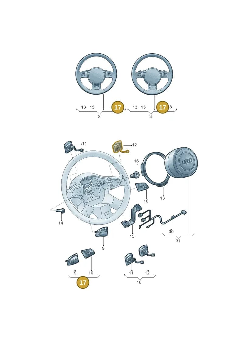4L0951523DXHA — Audi A4L 2.0 (2008-2012) diagram 895419000, position 17