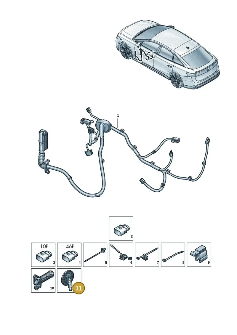 4L0971841P — Volkswagen ID.7 (2023-2025) diagram 14b972300, position 11