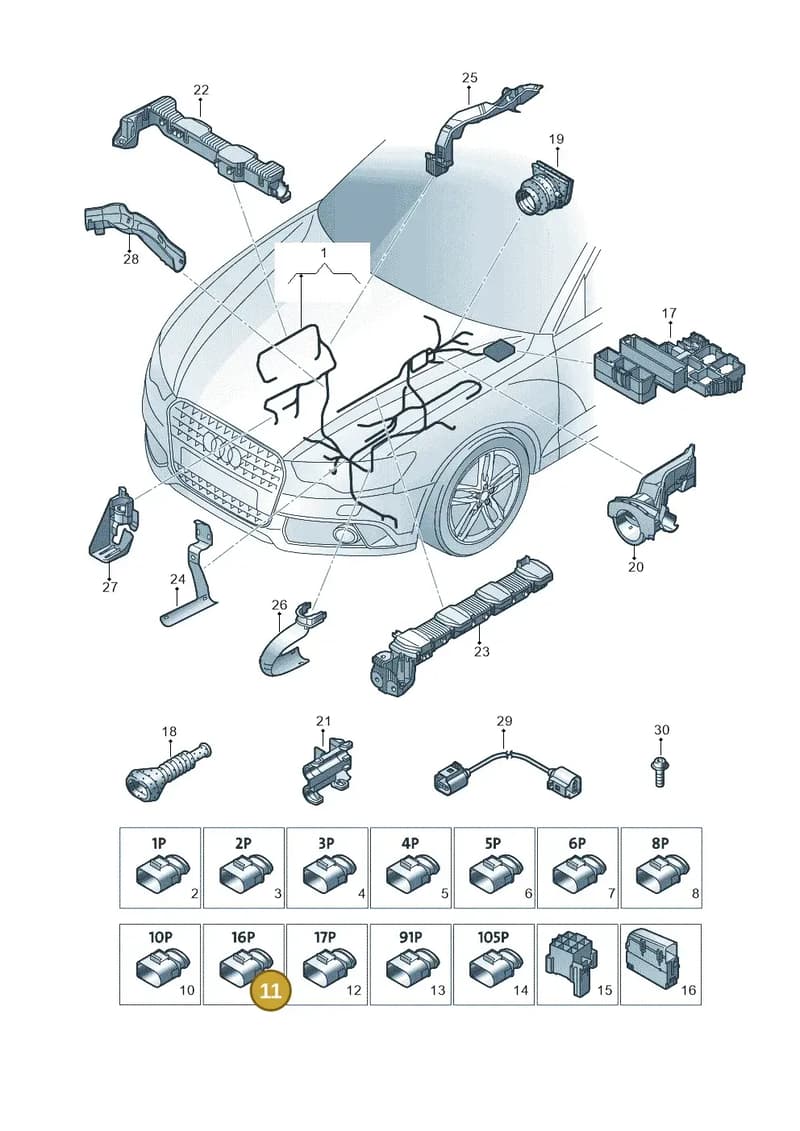 4L0971921 — Audi A7 Sportback (2014-2018) diagram 758971650, position 11