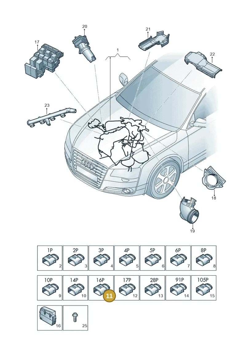 4L0971921 — Audi A8 (2013-2018) diagram 771971100, position 11