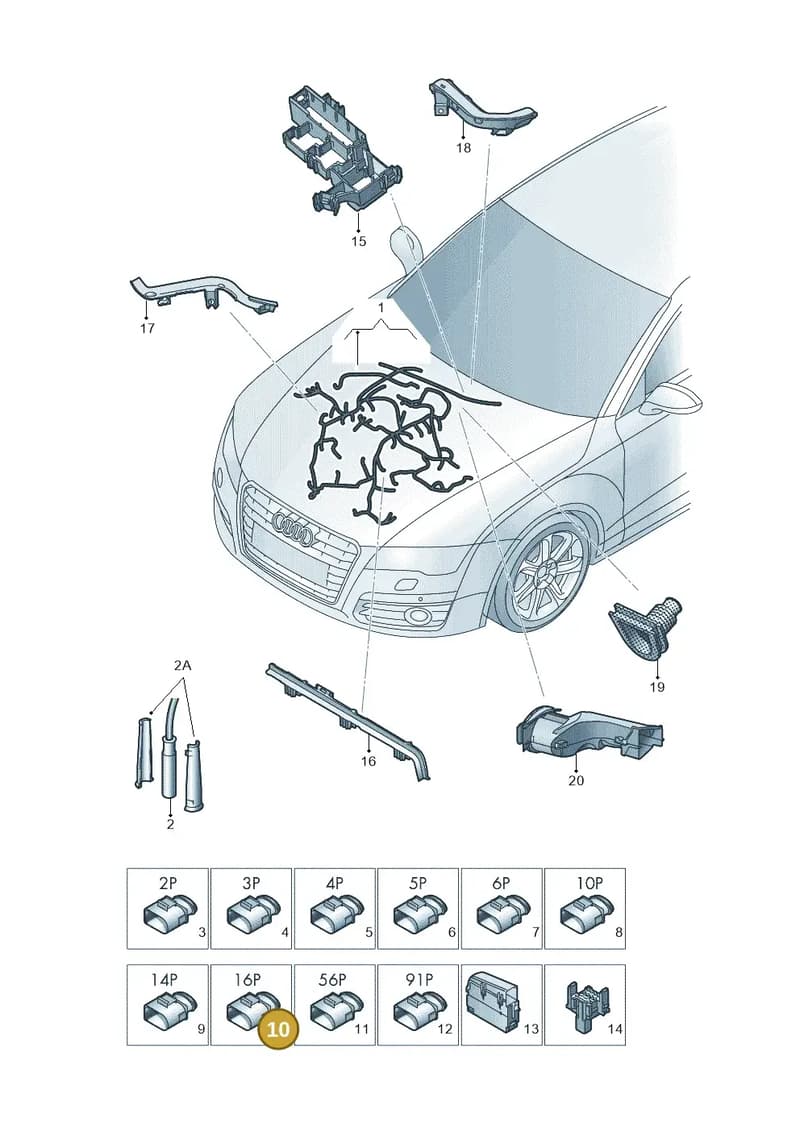 4L0971921 — Audi A7 Sportback (2014-2018) diagram 788971400, position 10