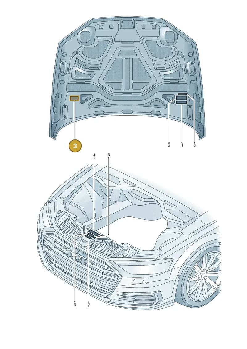 4M0010525D — Audi A8 (2017-2025) diagram 838010100, position 3